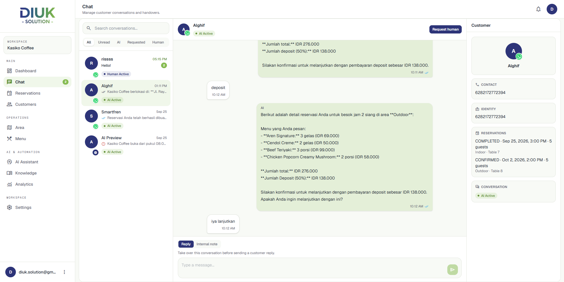 DIUK platform live dispatch simulation